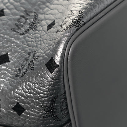 MCM Metallic Visetos Medium Anya Shopper Tote Silver 11 of 13