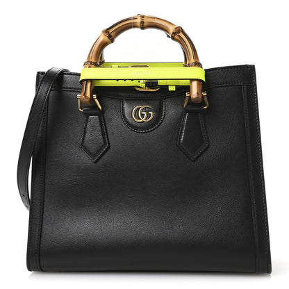 Gucci Calfskin Small Diana Tote Bag Black Yellow Fluo 1 of 10