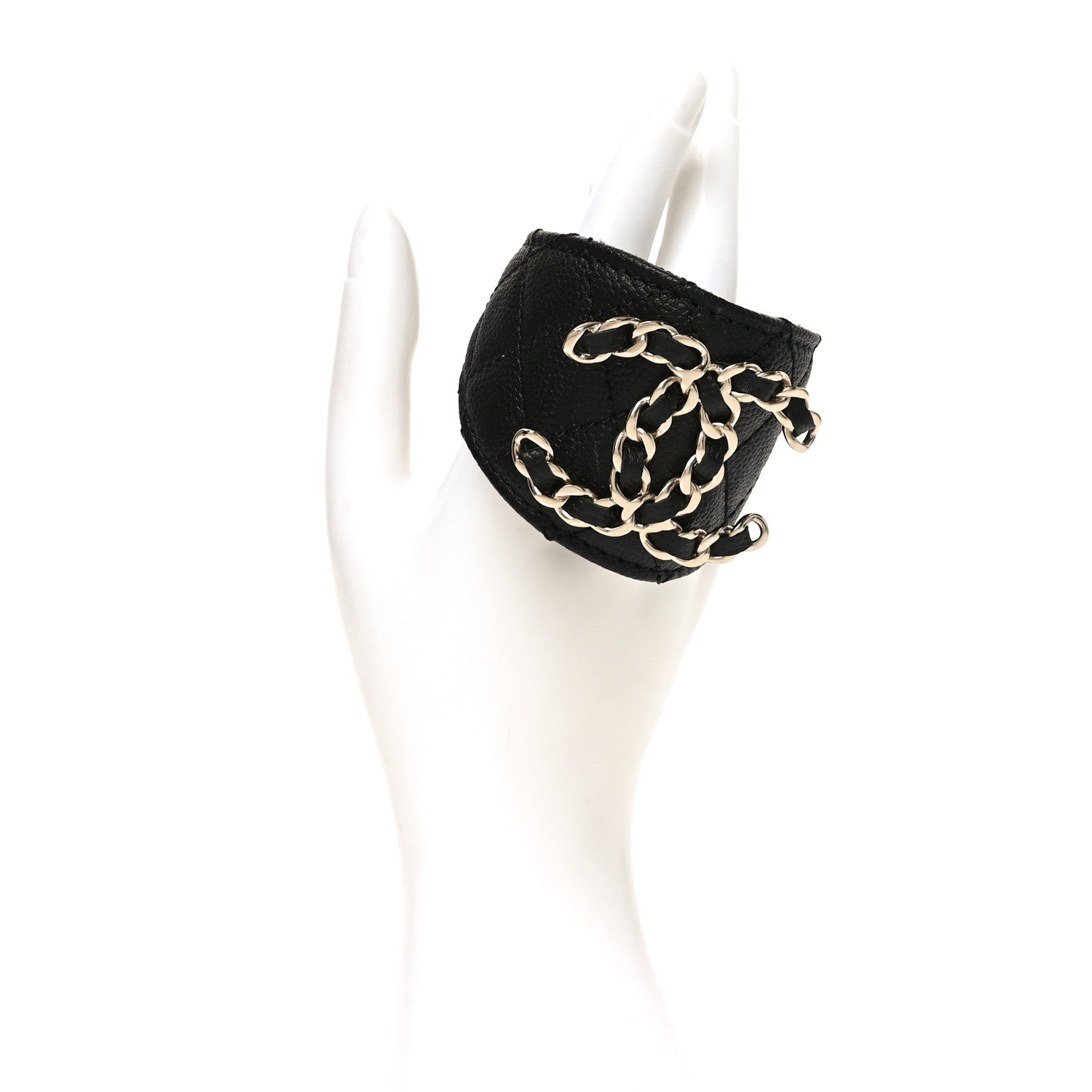 Chanel Caviar Quilted Chain CC Bracelet Black M 2 of 6