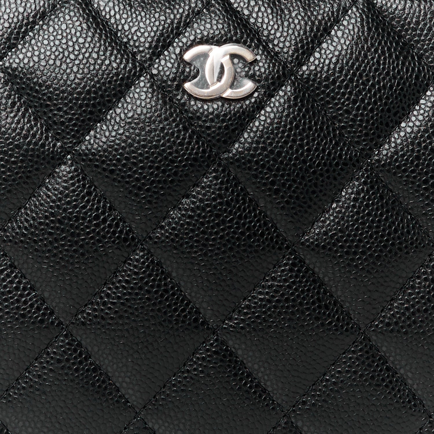 Chanel Caviar Quilted Medium Curvy Pouch Cosmetic Case Black 8 of 11