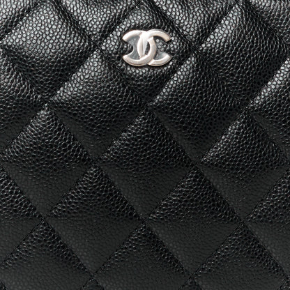 Chanel Caviar Quilted Medium Curvy Pouch Cosmetic Case Black 8 of 11