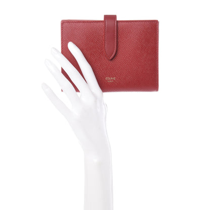 Celine Grained Calfskin Medium Multifunction Strap Wallet Coquelicot 2 of 7