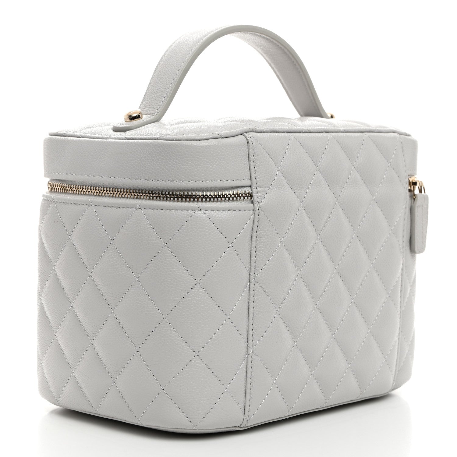 Chanel Caviar Quilted Large Vanity Pouch Light Grey 4 of 9