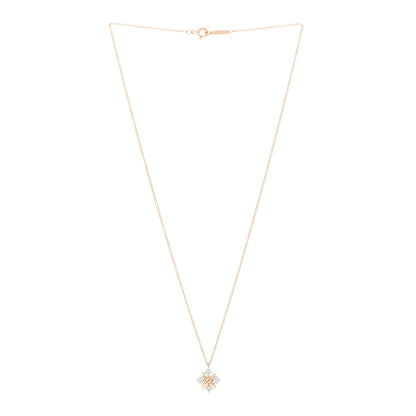 Tiffany 18K Rose Gold Platinum Diamond Schlumberger Lynn Pendant Necklace 3 of 5