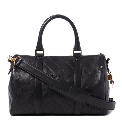 Chanel Calfskin Diamond Stitched Duffel Bag Black 1 of 11