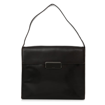Prada Vitello Smalt Shoulder Bag Ebano 1 of 16