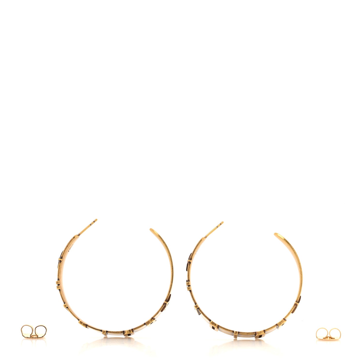 Christian Dior Metal J'Adior Star Hoop Earrings Aged Gold 3 of 4