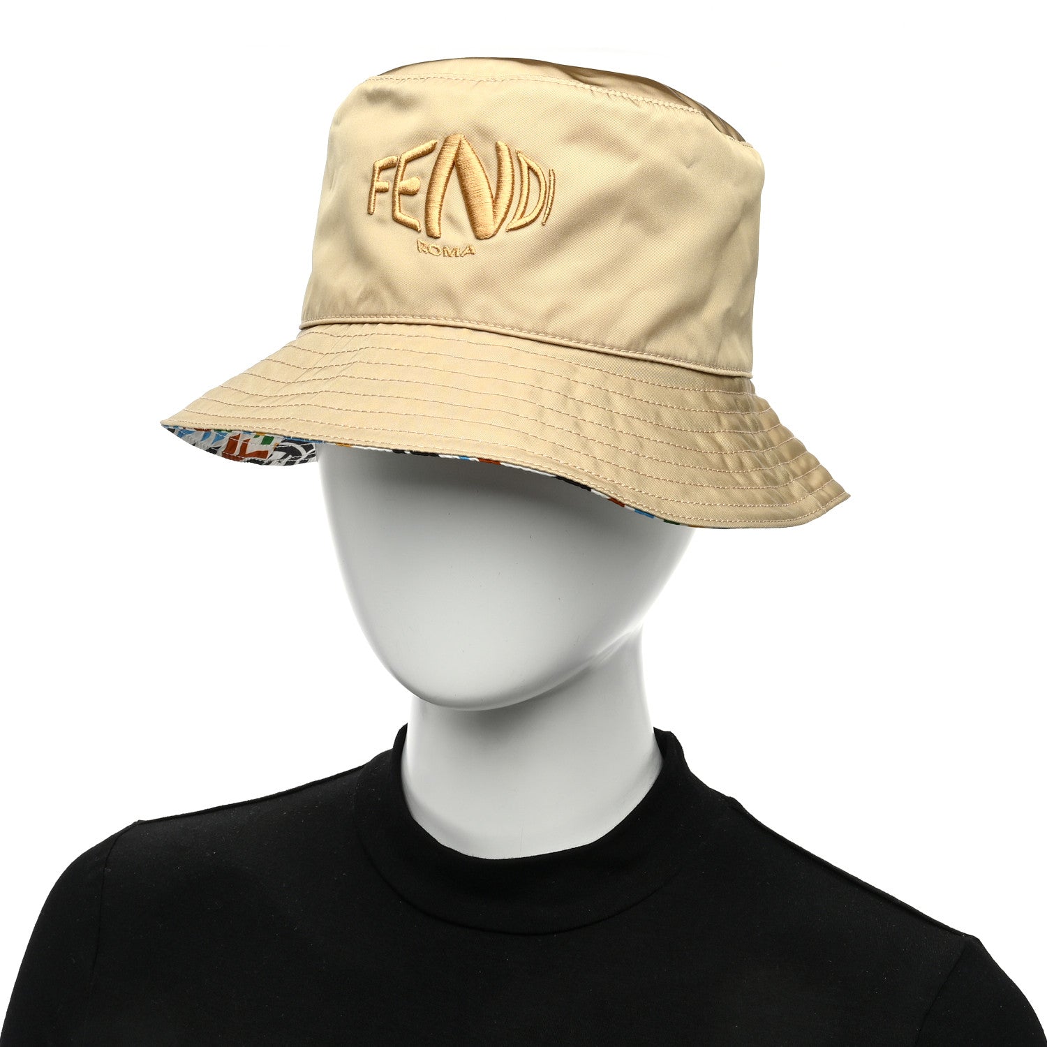 Fendi Nylon FF Vertigo Reversible Bucket Hat Multicolor 2 of 14