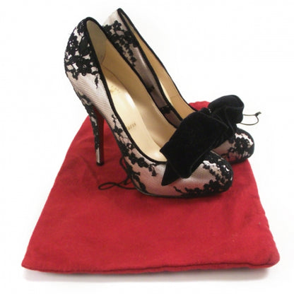 Christian Louboutin Satin Lace Bow Pumps 38.5 4 of 7