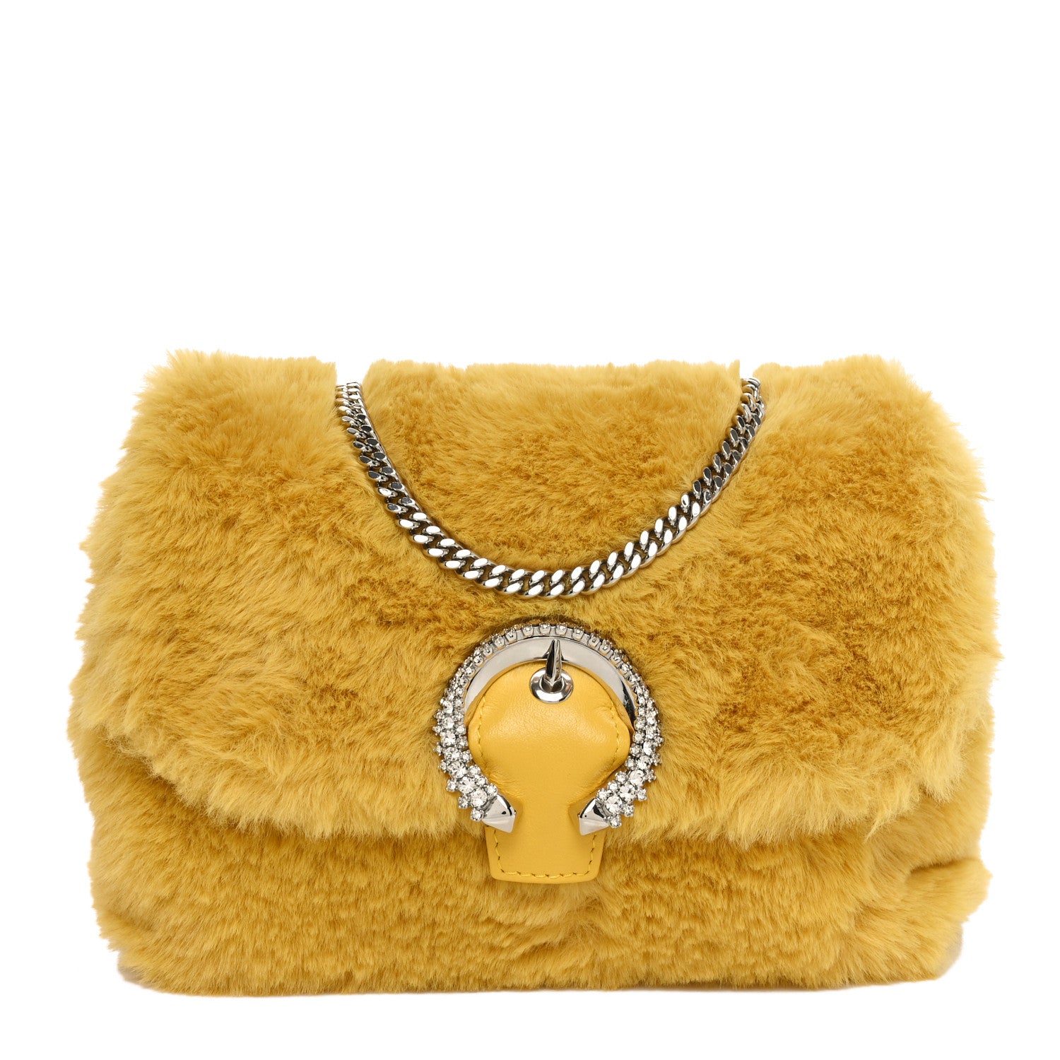 Jimmy Choo Faux Fur Madeline Bag Yellow 1 of 9