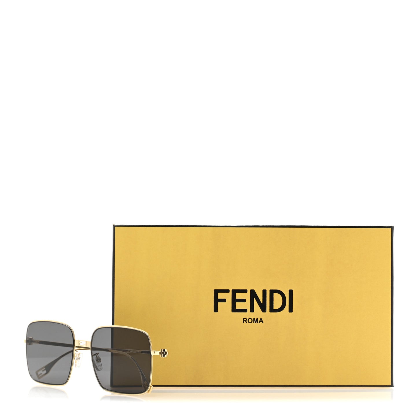 Metal FF Square Sunglasses FE40123U Gold