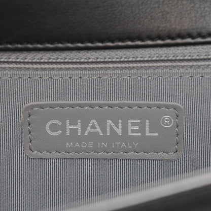 Chanel Calfskin Chevron Quilted New Medium Boy Flap Black 6 of 7
