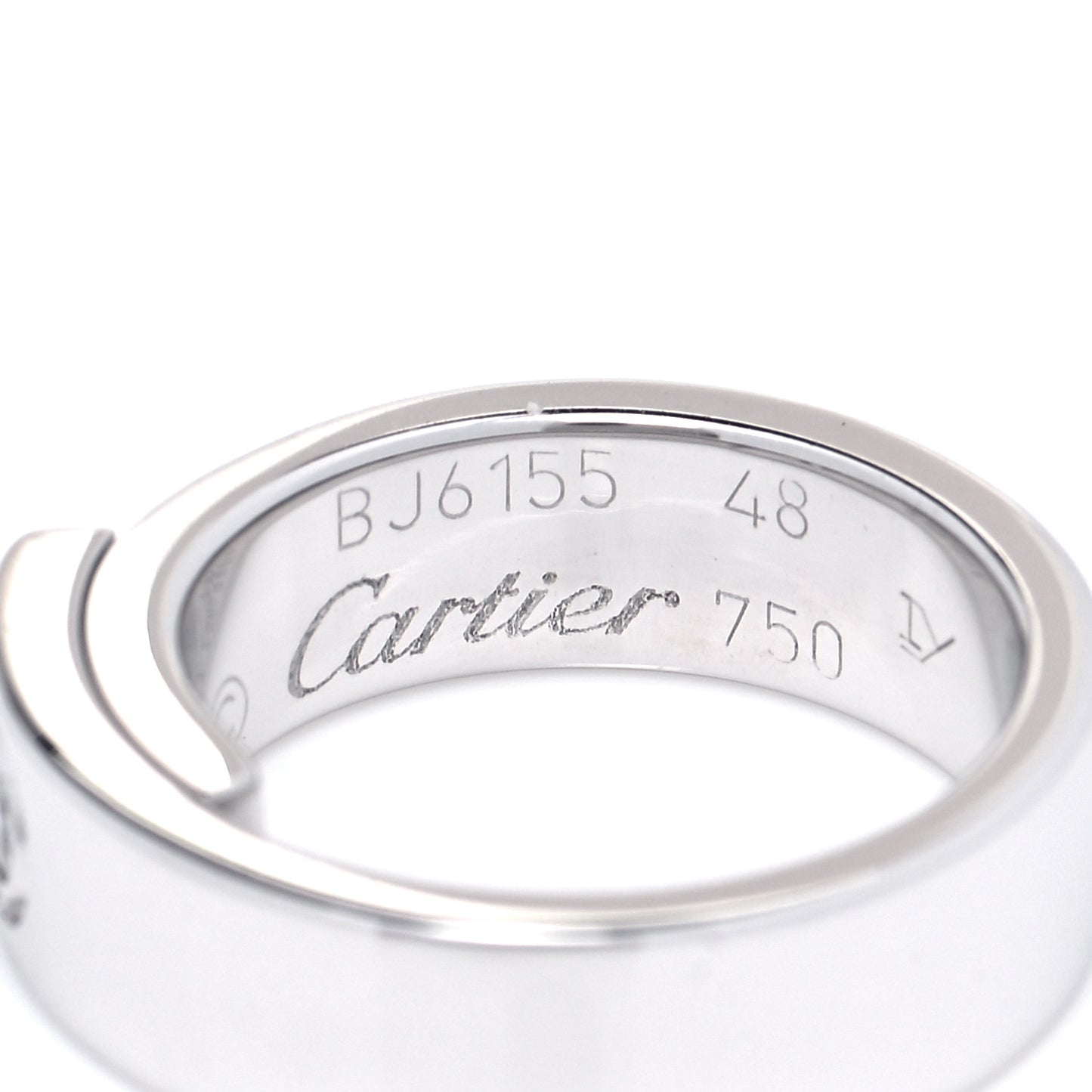 18K White Gold Diamond Anniversary Band Ring 48 4.5