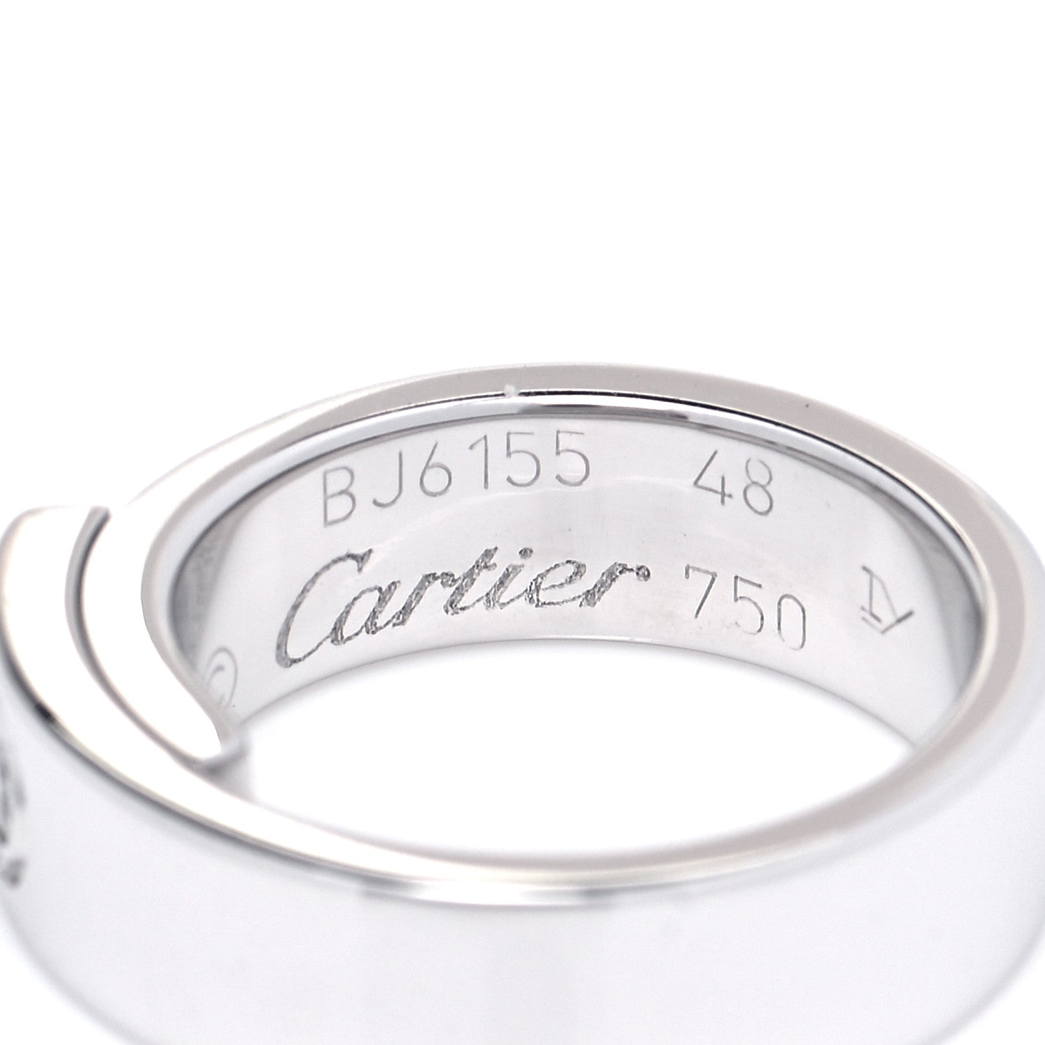 Cartier 18K White Gold Diamond Anniversary Band Ring 48 4.5 4 of 4