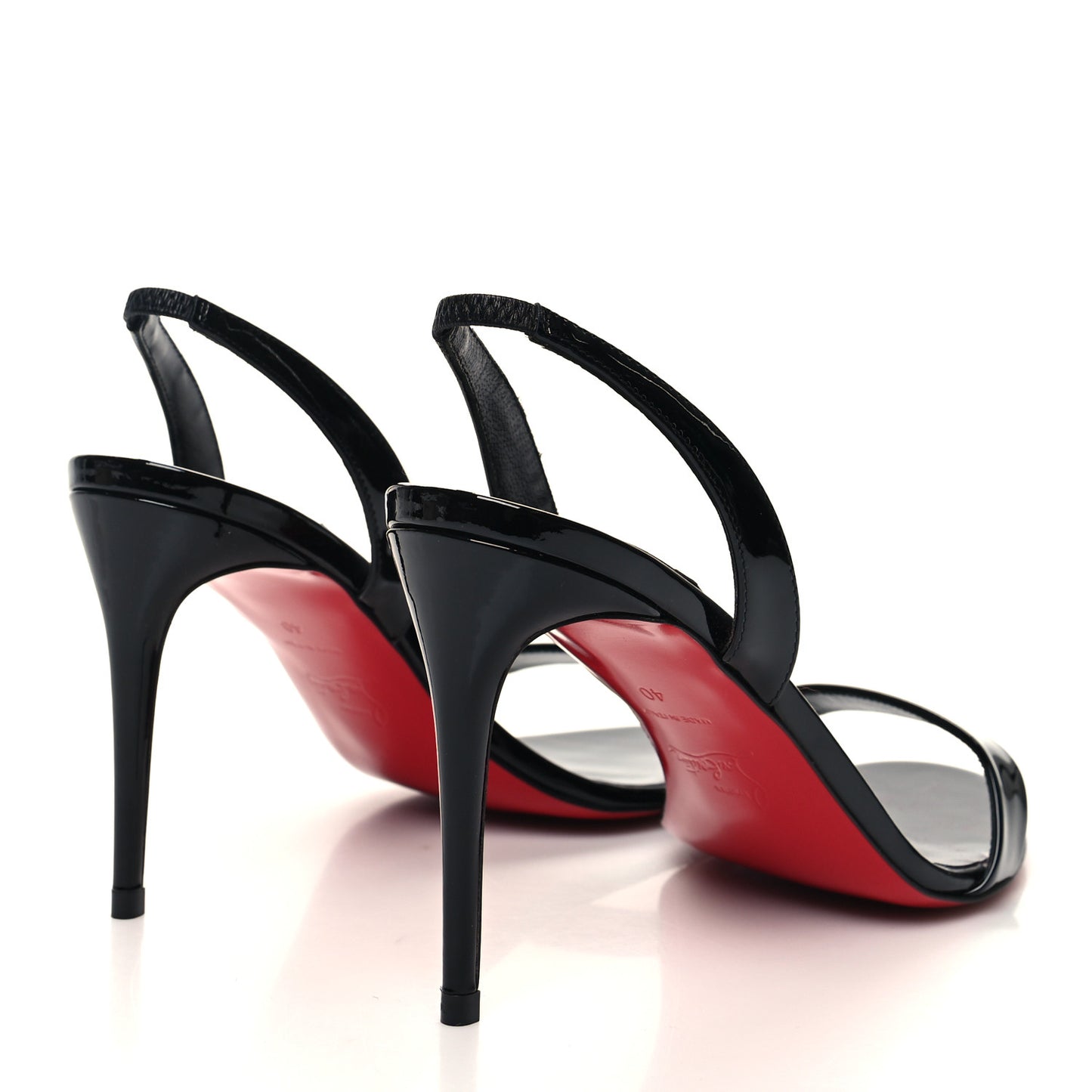 Patent Marylin Stiletto Halter Sandals 40 Black