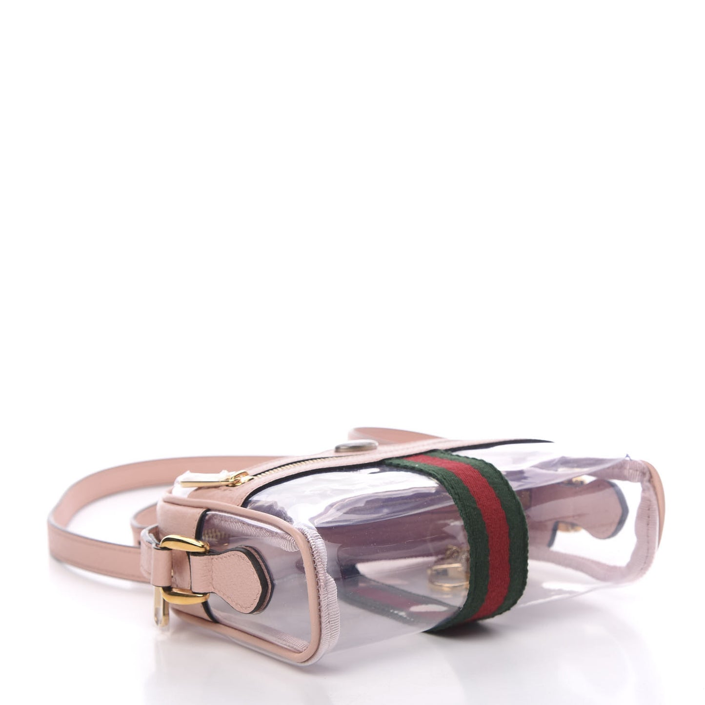 Vinyl Web Mini Ophidia Transparent Shoulder Bag Perfect Pink