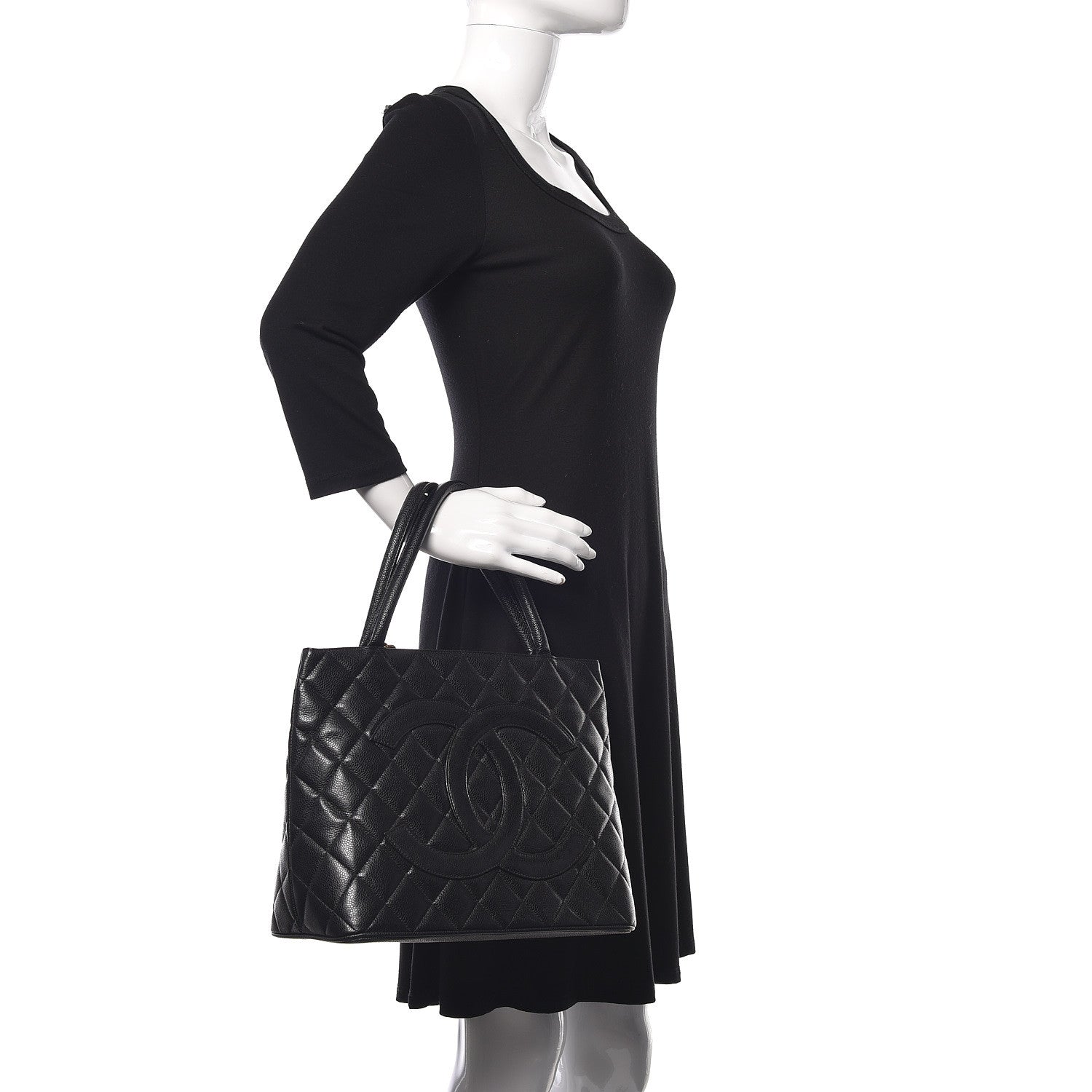 Chanel Caviar Quilted Medallion Tote Black 2 of 9
