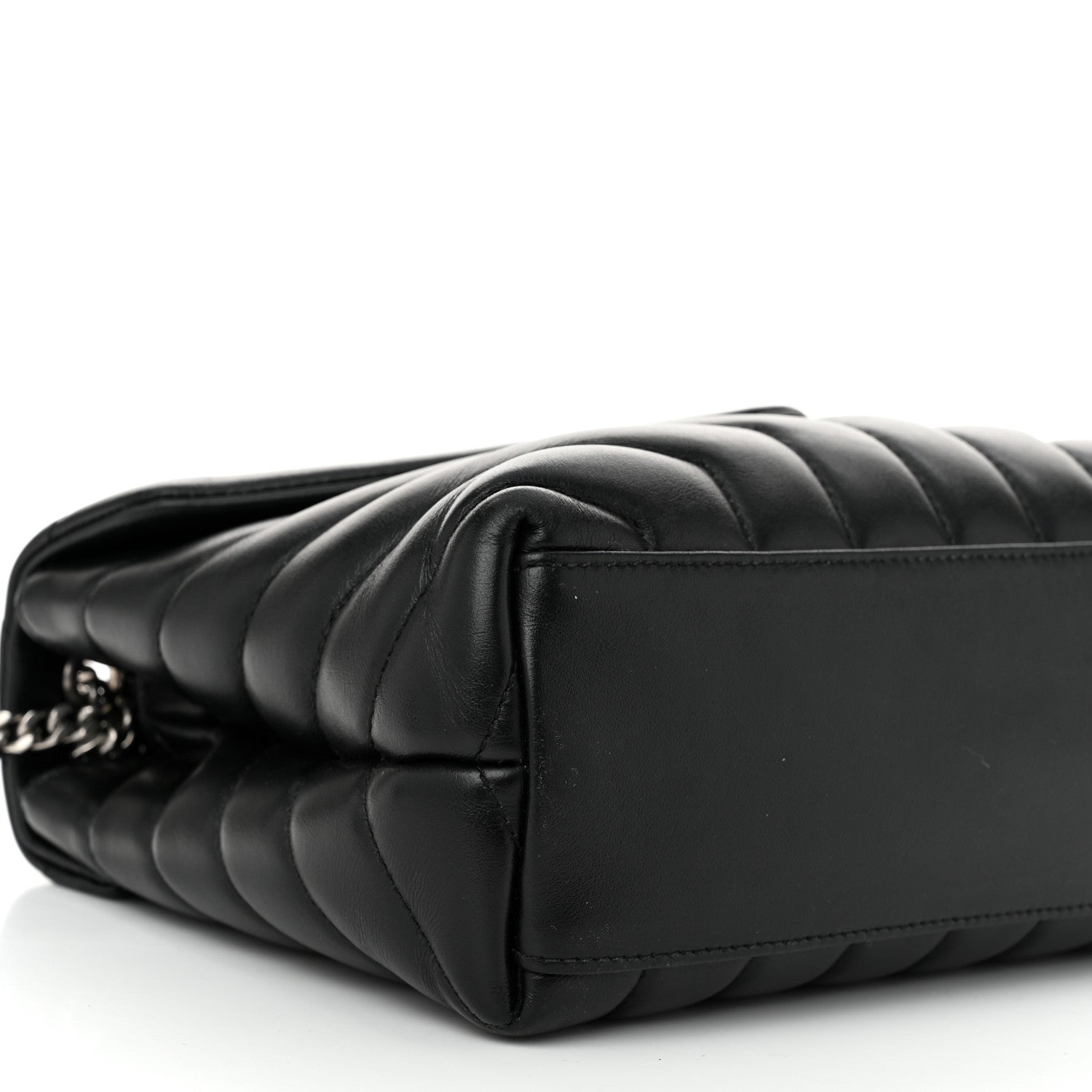 Saint Laurent Calfskin Y Quilted Monogram Small Loulou Chain Satchel Black 9 of 11