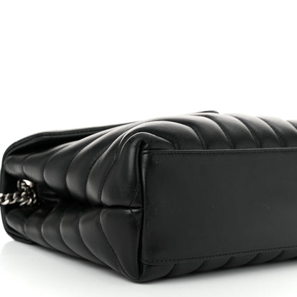 Saint Laurent Calfskin Y Quilted Monogram Small Loulou Chain Satchel Black 9 of 11