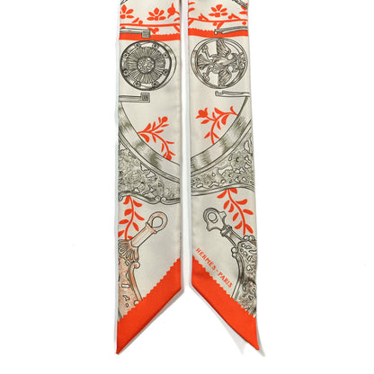 Hermes Silk Etriers Remix Twilly Verveine Orange Kaki 2 of 4