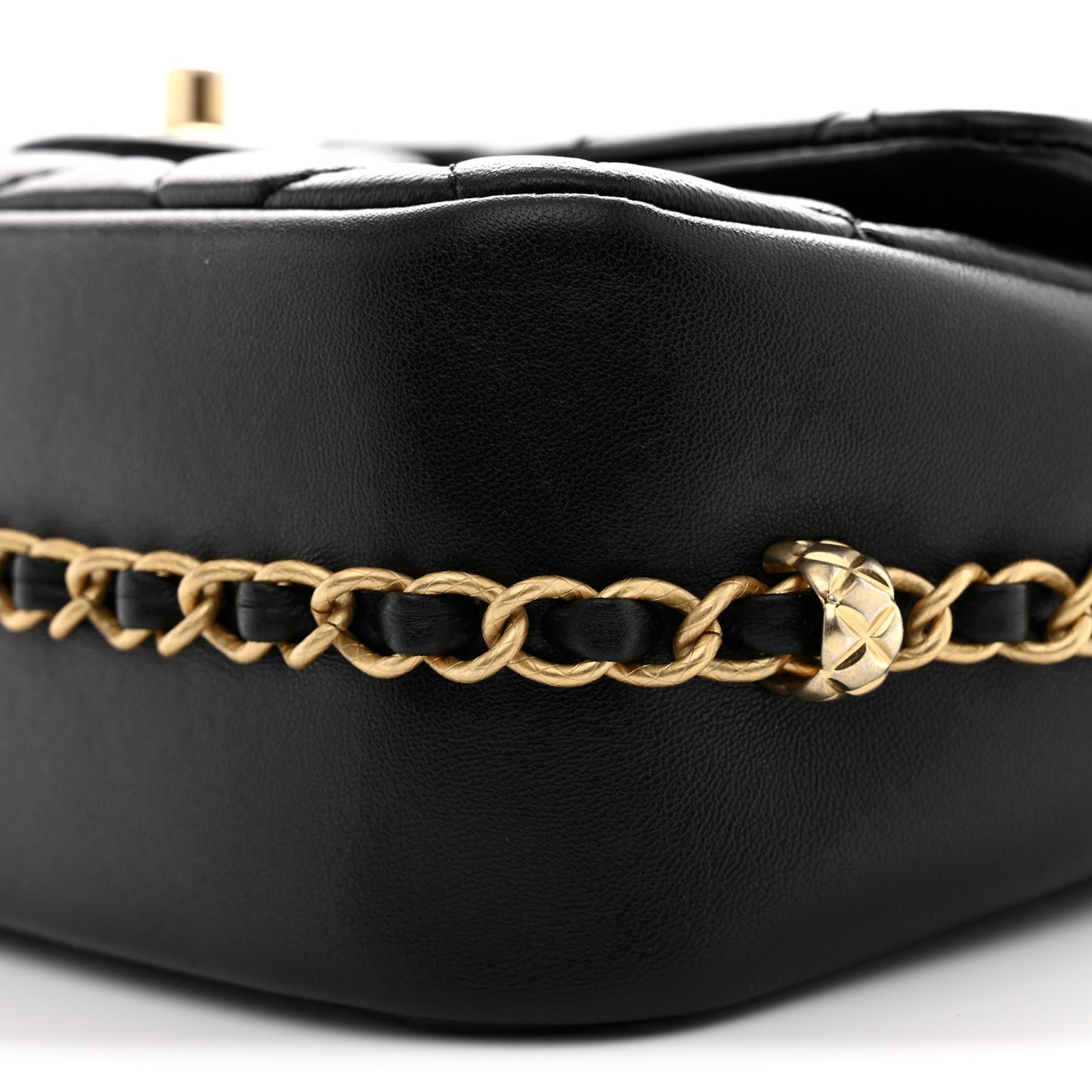 Lambskin Quilted CC Medium Dynasty Flap Black