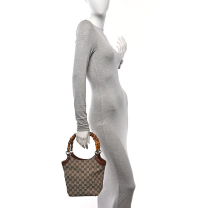Gucci Monogram Bamboo Handle Bag Brown 2 of 15