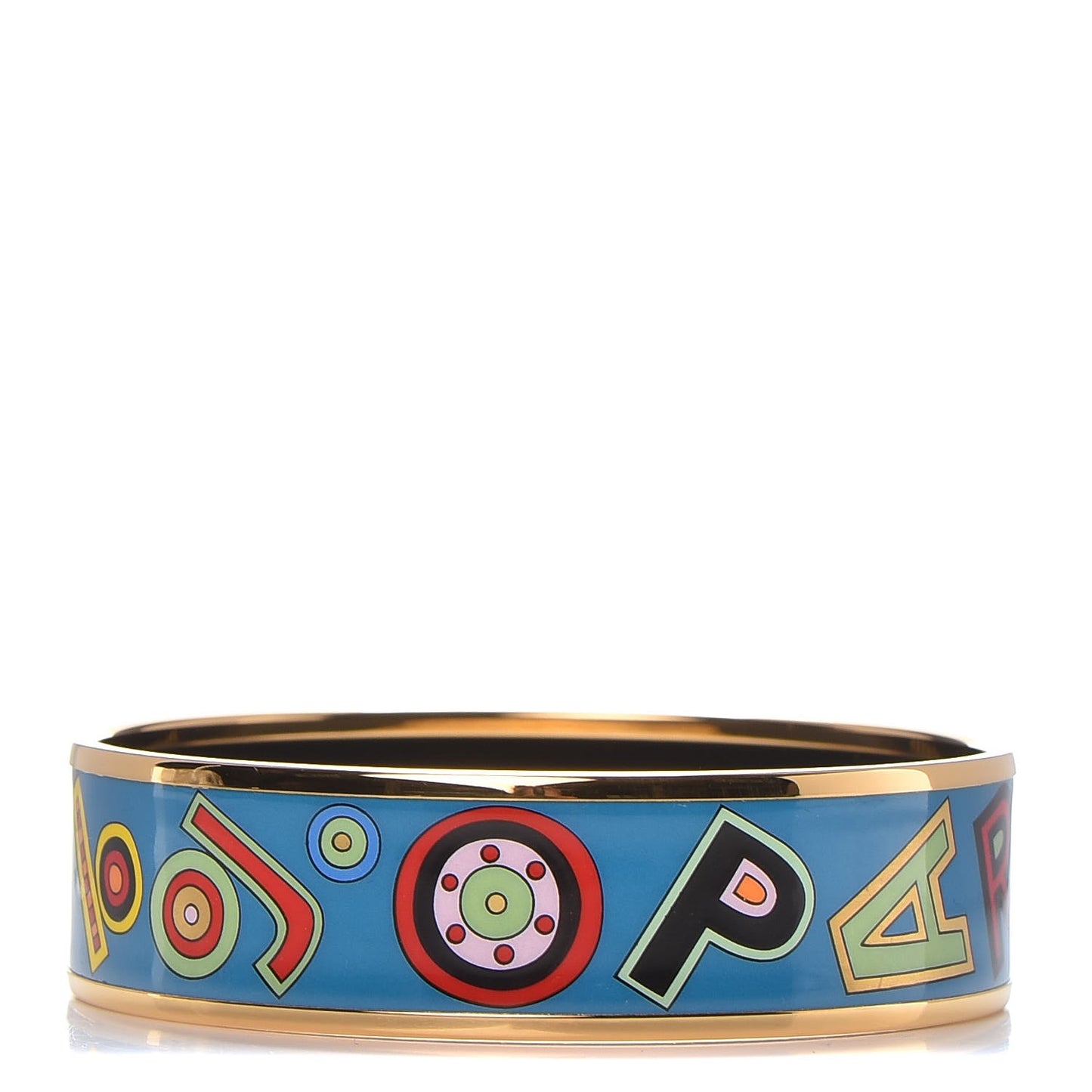 Enamel Printed Wide Tohu Bohu Bracelet 62 Turquoise