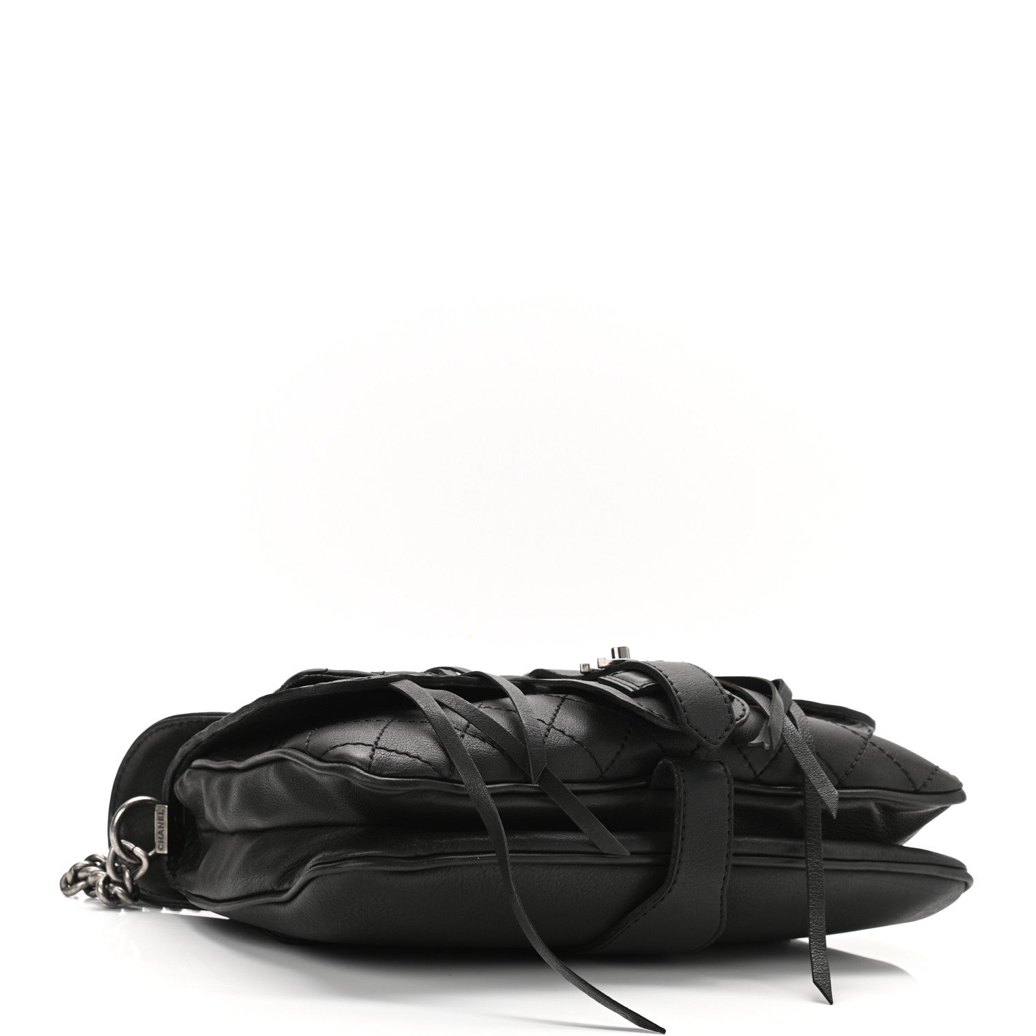 Chanel Calfskin Quilted Large Ride My Bag Messenger Black 4 of 10