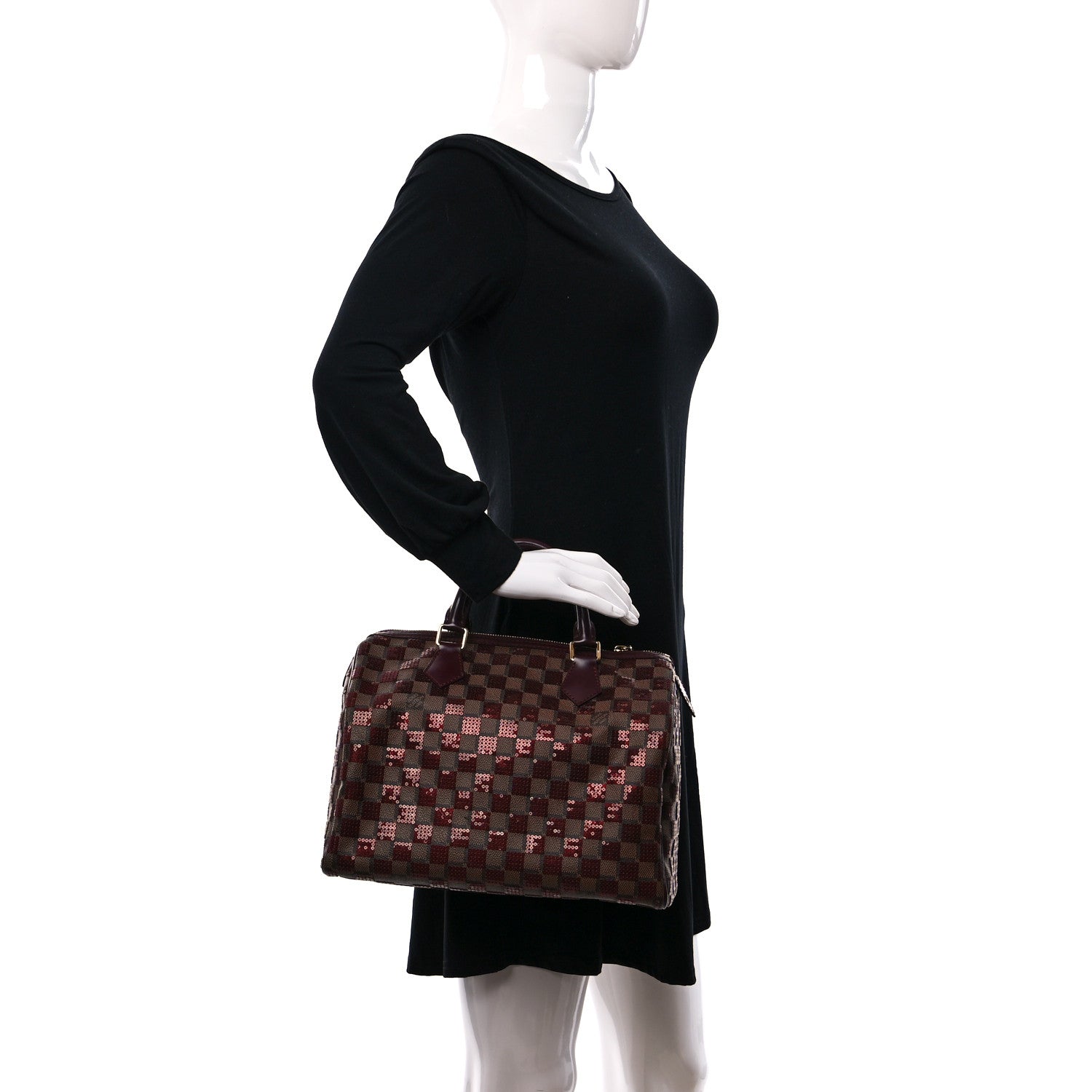 Louis Vuitton Damier Paillettes Speedy 30 Rouge 2 of 11