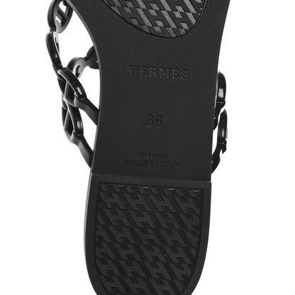 Hermes Rubber Chaine d'Ancre Island Sandals 36 Black 7 of 9