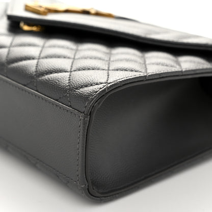 Saint Laurent Grain De Poudre Textured Mixed Matelasse Medium Triquilt Monogram Satchel Fog 9 of 9