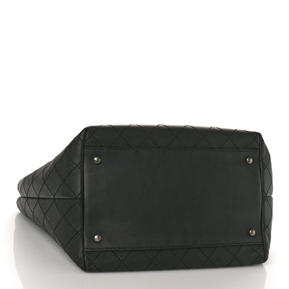 Chanel Calfskin Stitched Medium Shopping Tote Black 4 of 9