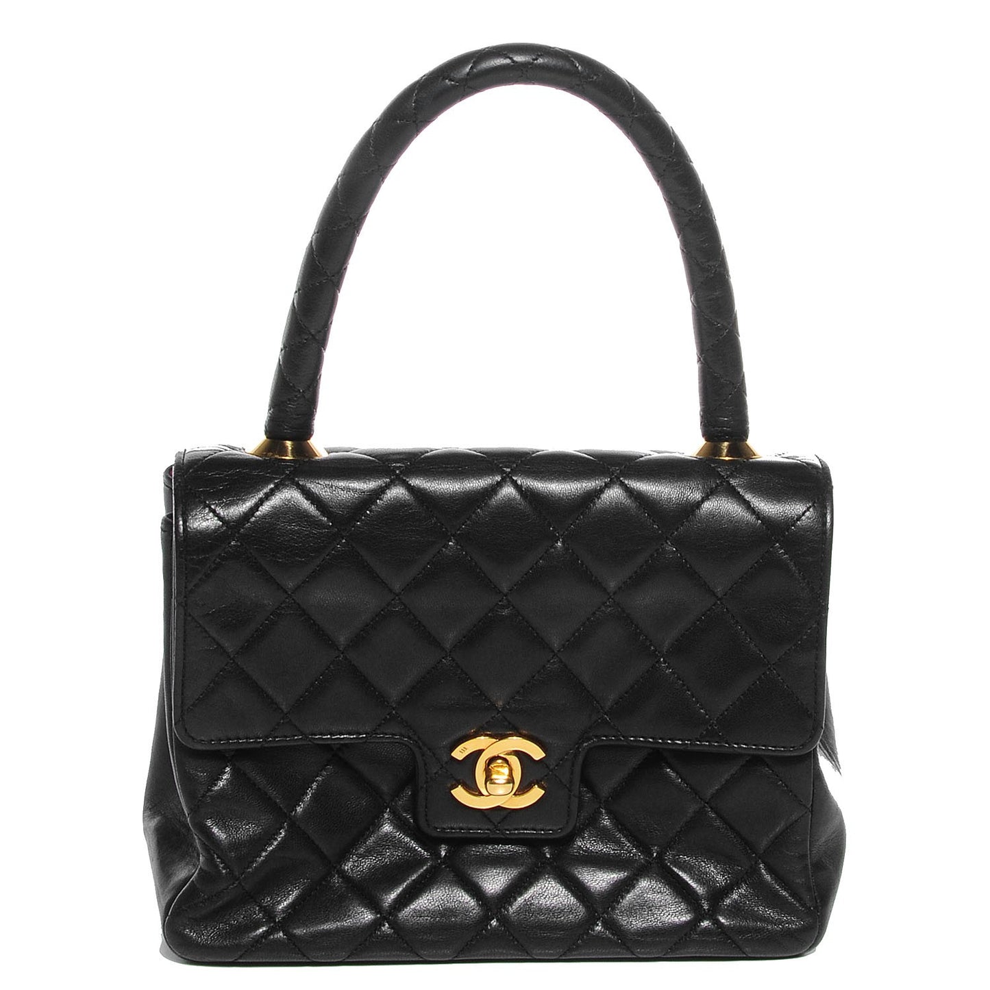 Lambskin Small Kelly Flap Bag Black
