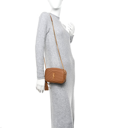 Saint Laurent Grain De Poudre Matelasse Monogram Mini Lou Camera Bag Dark Natural 2 of 9