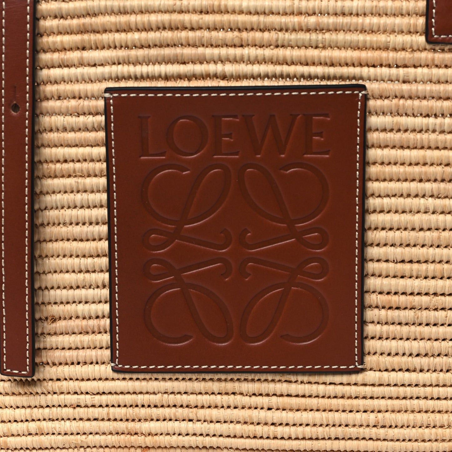 Raffia Small Square Basket Tote Bag Natural Tan