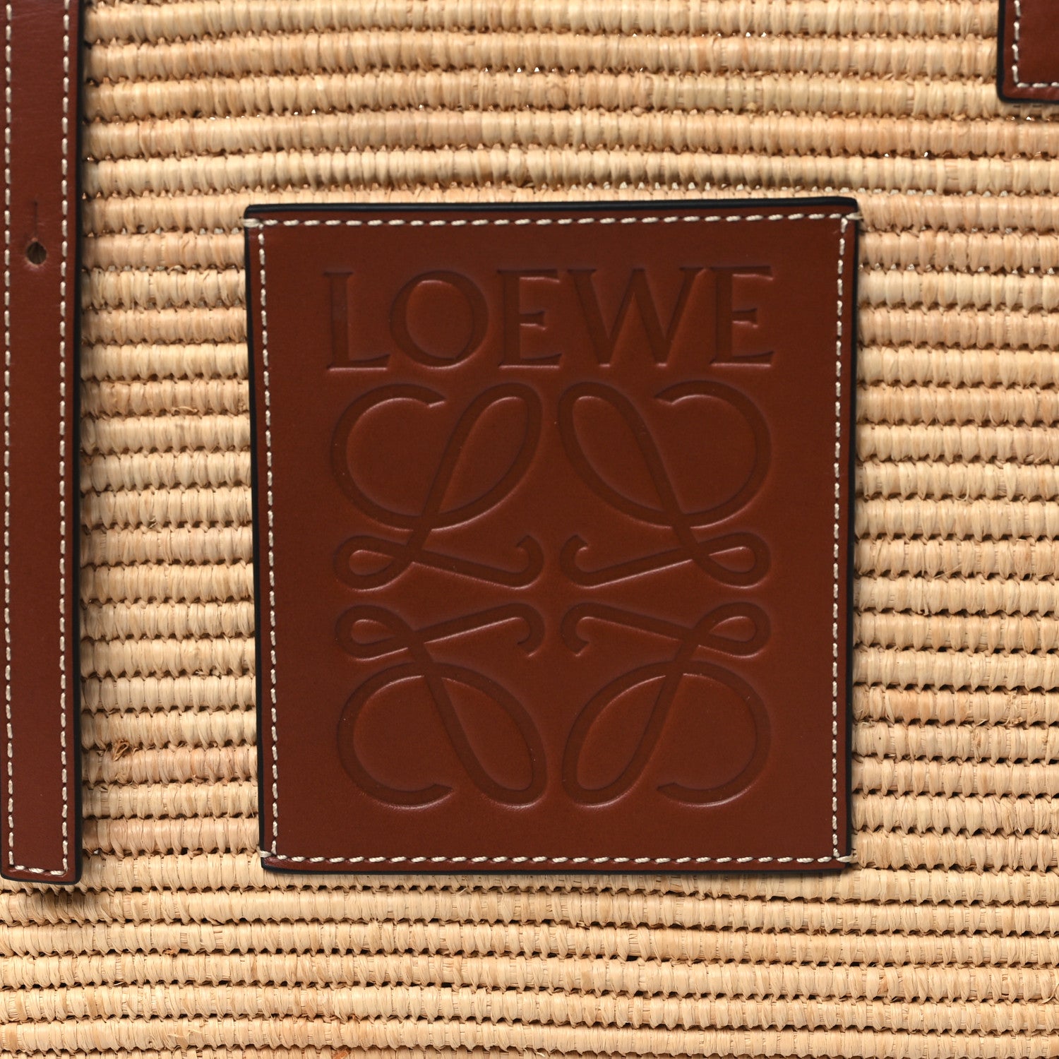 Loewe Raffia Small Square Basket Tote Bag Natural Tan 7 of 9