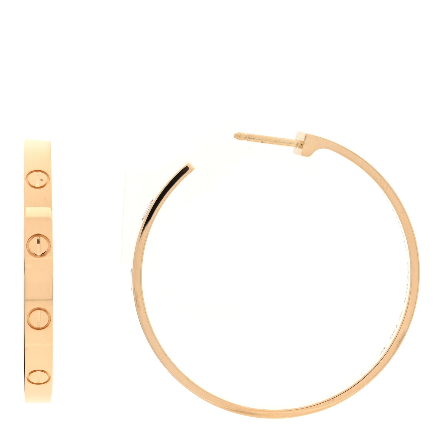 Cartier 18K Yellow Gold Large LOVE Hoop Earrings 1 of 5