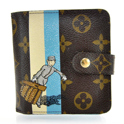Louis Vuitton Monogram Groom Compact Zip Wallet Blue 1 of 7