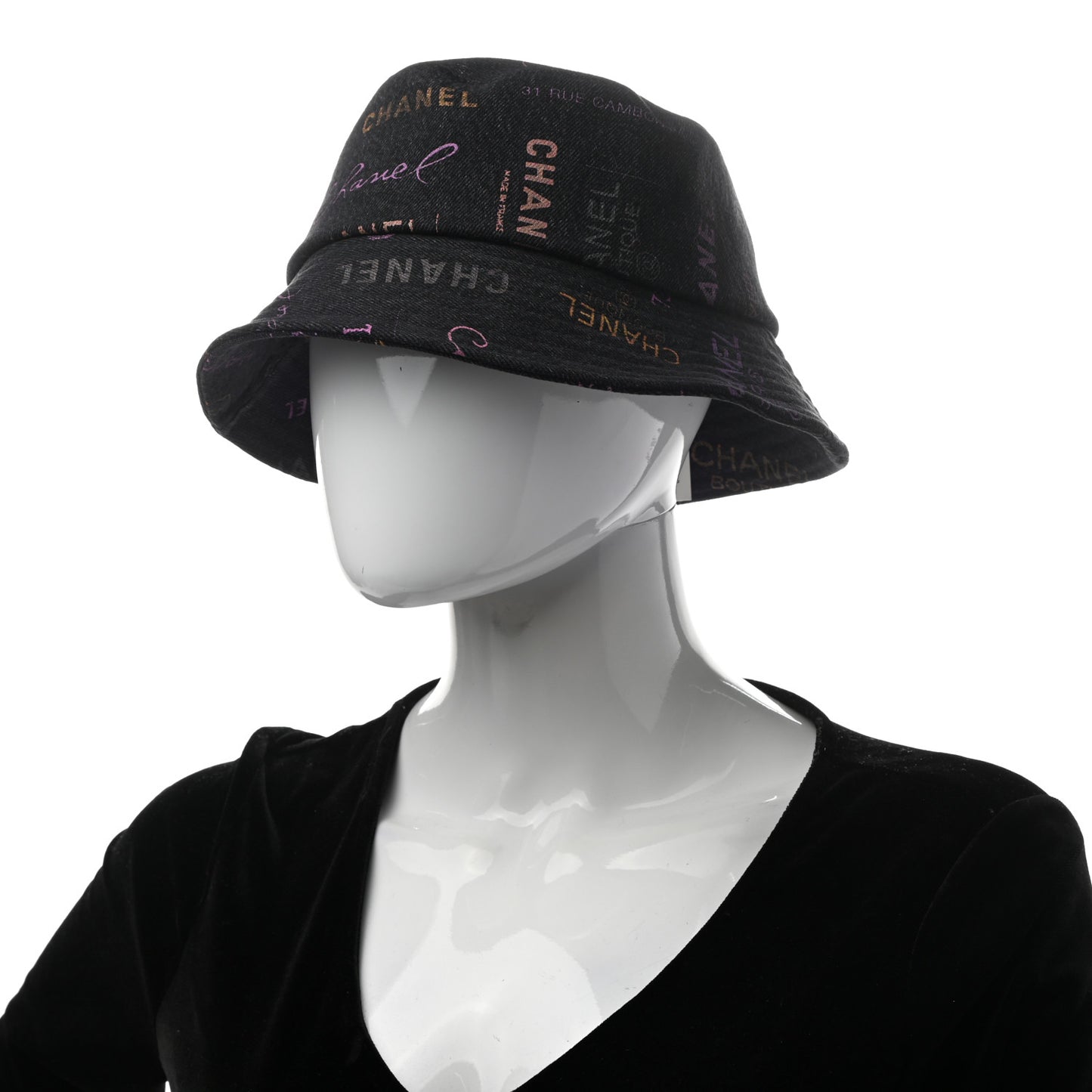 Denim Mood Cloche Bucket Hat M Black