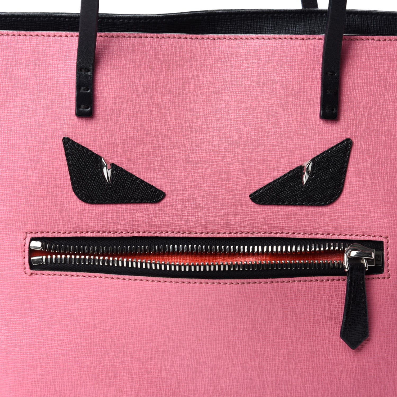 Fendi Vitello Elite Cuoio Monster Buggies Medium Roll Tote Lollypop Black 19 of 19