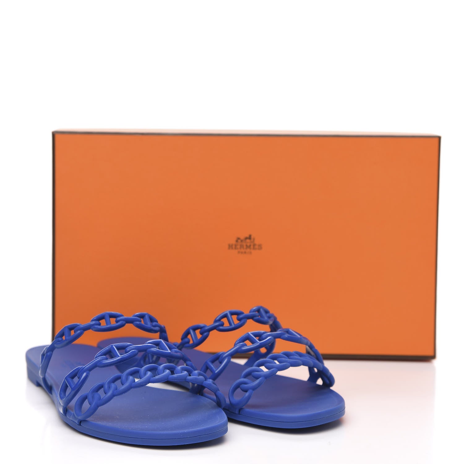 Hermes Rubber Chaine d'Ancre Rivage Sandals 37 Bleu Smalt 8 of 8