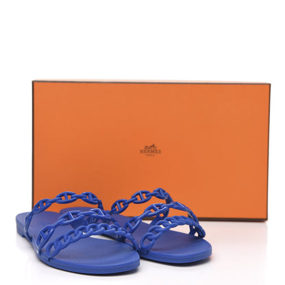 Hermes Rubber Chaine d'Ancre Rivage Sandals 37 Bleu Smalt 8 of 8