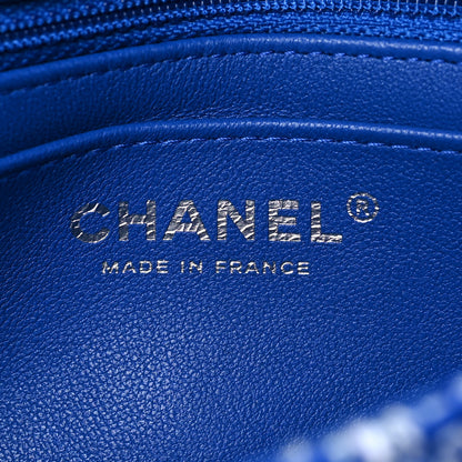 Chanel Tweed Quilted Mini Rectangular Flap Blue White 5 of 7