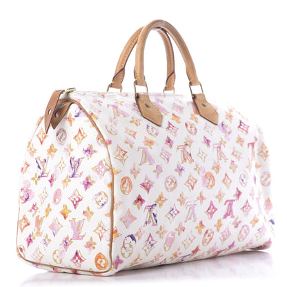 Louis Vuitton Watercolor Aquarelle Speedy 35 White 2 of 10