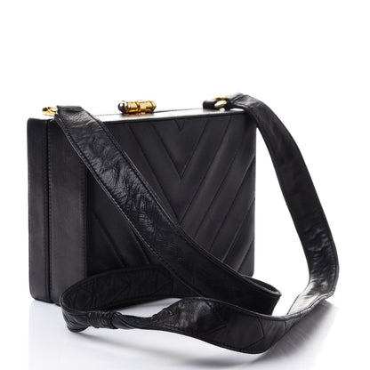 Chanel Lambskin Chevron Quilted CC Shoulder Bag Black 2 of 4