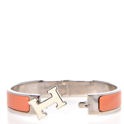 Hermes Enamel Narrow Clic Clac H Bracelet PM Mango White 4 of 4