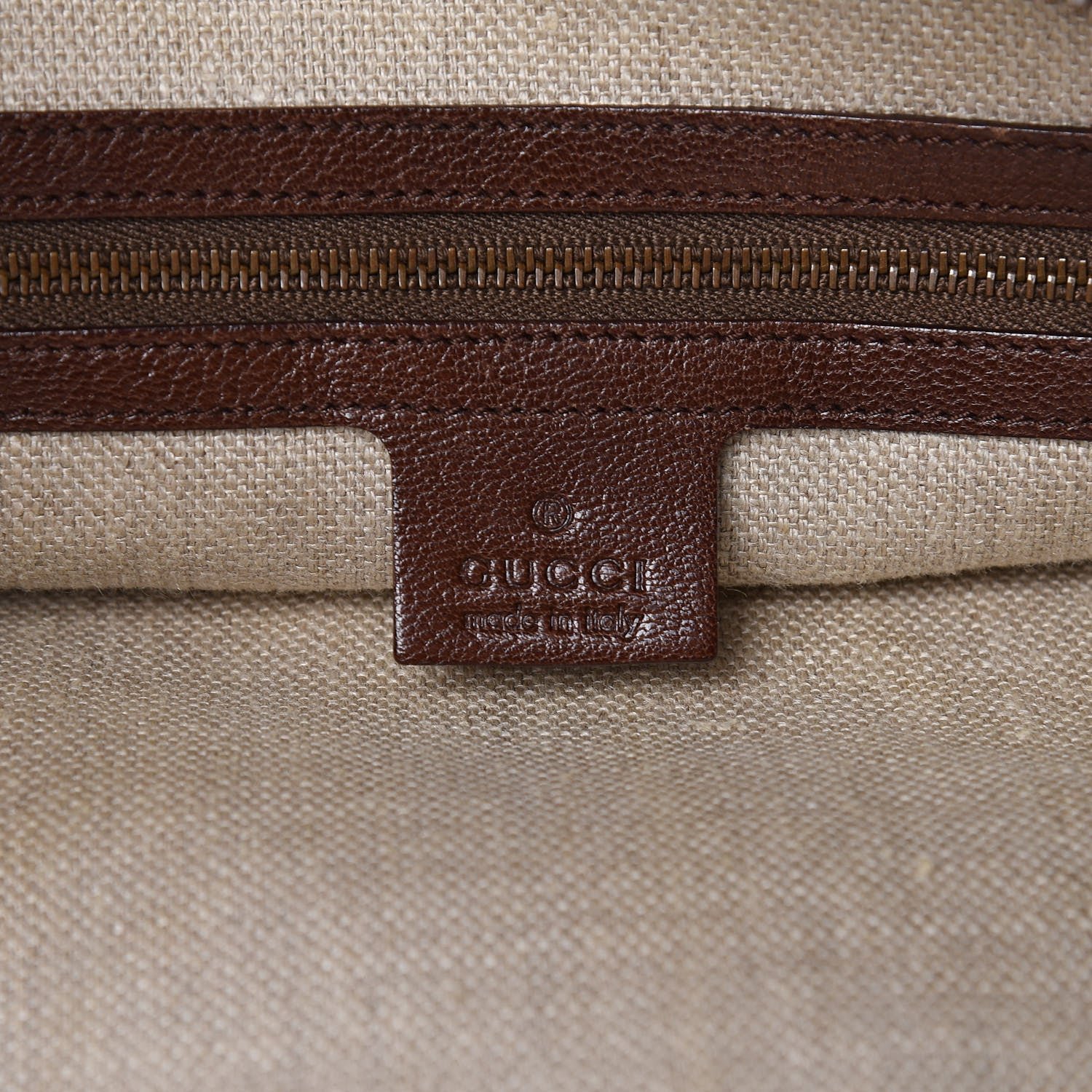 Gucci Calfskin Embossed Studded Pelham Messenger Bag Dark Brown 6 of 9
