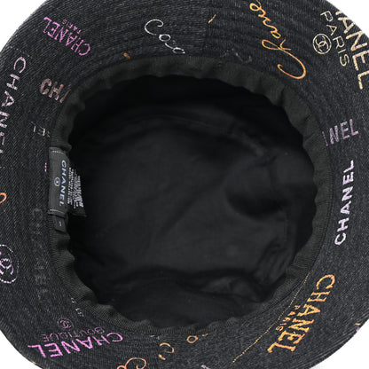 Chanel Denim Mood Cloche Bucket Hat S Black 7 of 8