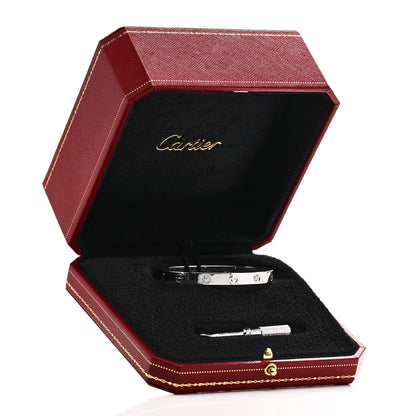 Cartier 18K White Gold 4 Diamond LOVE Bracelet 16 2 of 9