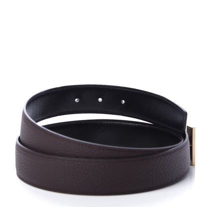 Hermes Box Togo 32mm Quizz H Belt 85 Black Chocolate 5 of 6